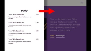 Revealing a Price List Sidebar On Click - DiviMenus Flex