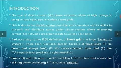 Case study on HVDC Systems in Smart Grids