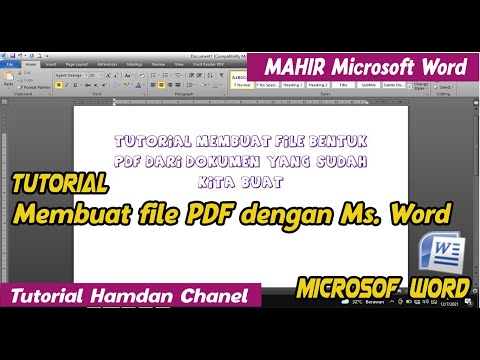 Tutorial Membuat File Bentuk PDF dari Dokumen yang sudah kita buat