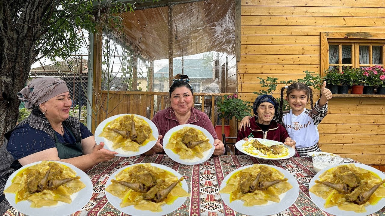 Традиционный азербайджанский рецепт хинкали | Вкусные деревенские рецепты!