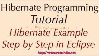 Hibernate Example Step by Step in Eclipse