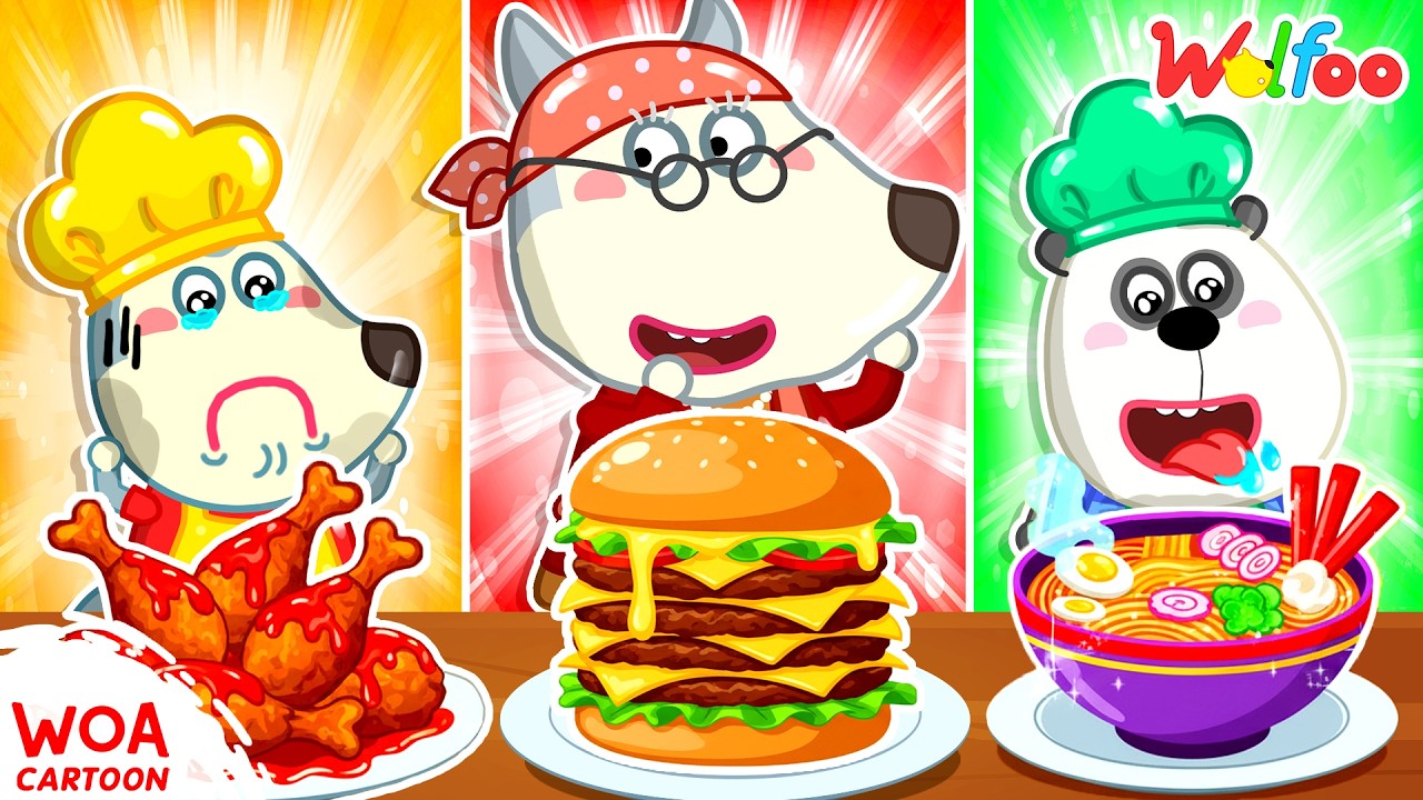 Wolfoo Thi Ăn Nhanh | Burger Khổng Lồ, Gà Rán Và Mì Ramen | 🐺 Hoạt Hình Wolfoo Tiếng Việt