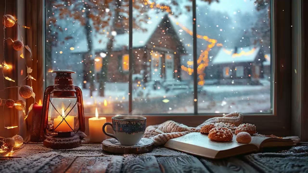 Safe and Cozy Winter Ambience ❄️ Fireplace Sounds, Snowfall and Quiet Room at Night