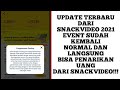 Update Terbaru SnackVideo!! Event sudah kembali normal dan bisa langsung penarikan di SnackVideo!!