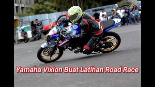 Latihan Road Race Pakai Yamaha Vixion | Sempat Crash Namun Lanjut Lagi