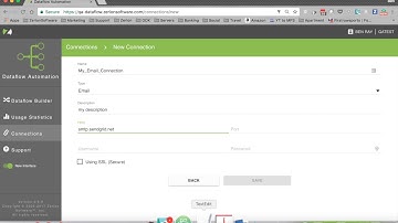 Dataflow Automation: Creating an Email Connection
