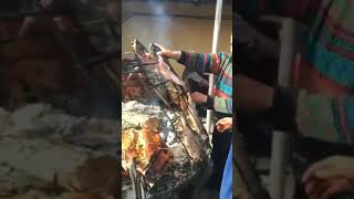 Famous Chinese street food - Yummy Uyghur BBQ fish 新疆烤鱼 #shorts