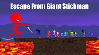 Escape From Giant Stickman - Survival Marble Race in Algodoo - Marble Stickman - Marble Race