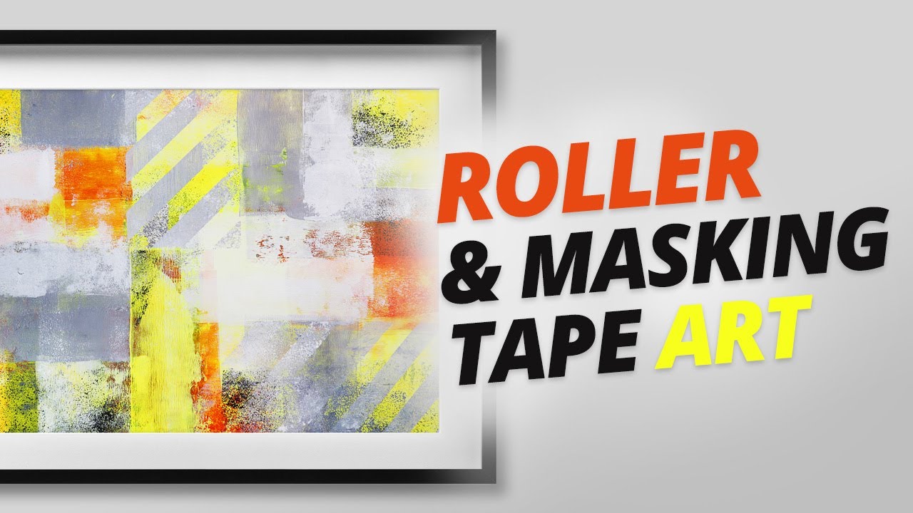 "Advertencia" / Acrylic Roller Painting with Masking Tape / Easy DIY ...