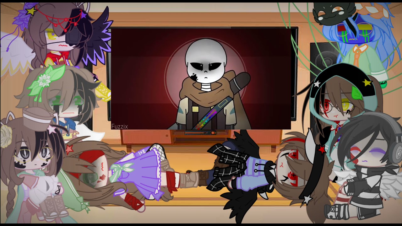 Frisk'Aus + Aliza react to Sans Meme || Frans || Gacha Club || 1/??