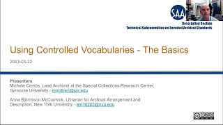 Using Controlled Vocabularies -- The Basics (2023-03-22)