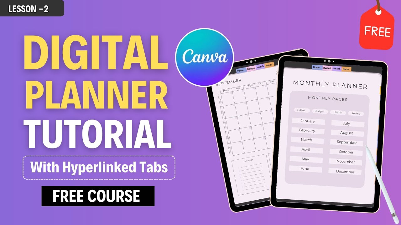 How to Create A Digital Planner In Canva Wth Hyperlink Tabs | Full ...