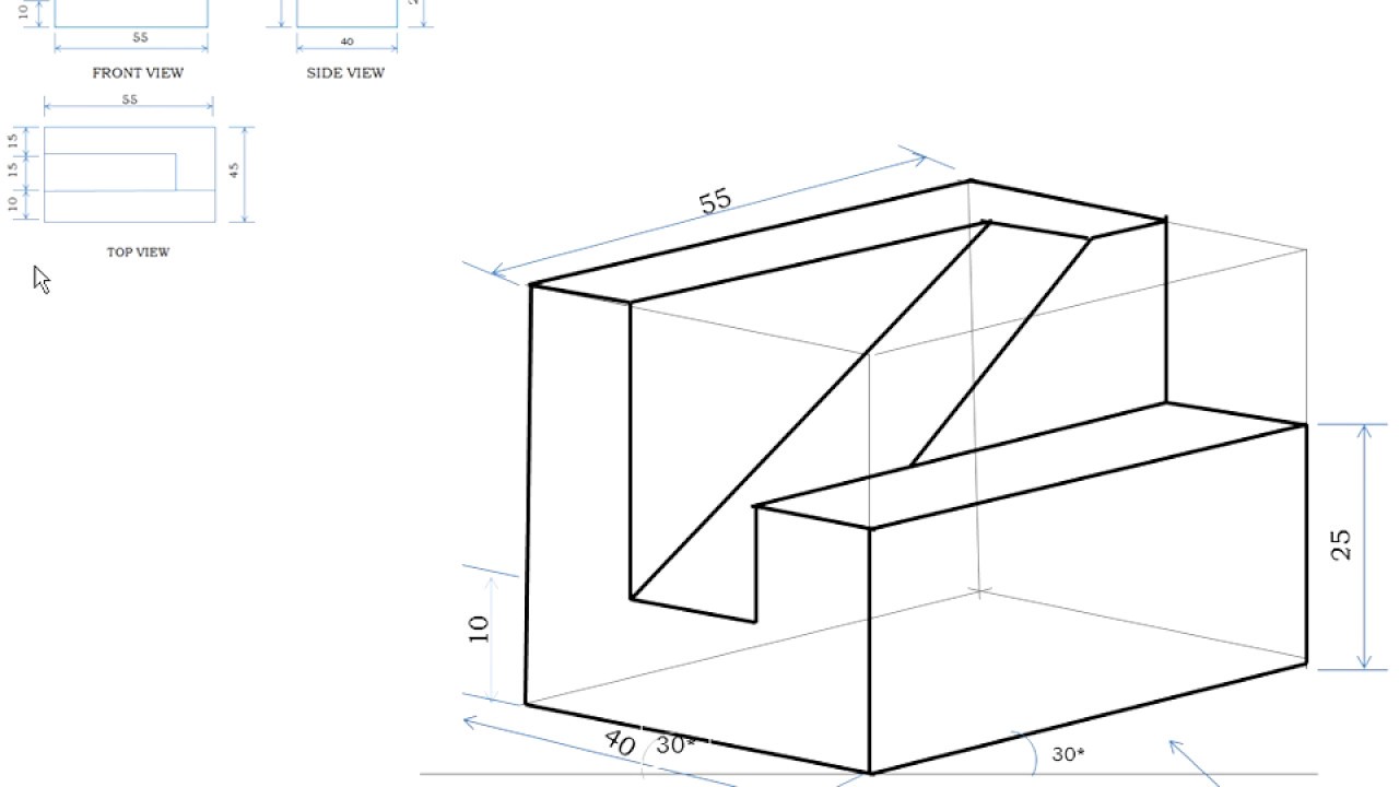 csvtu engg graphics b e 2nd sem isometric projection youtube isometric projection