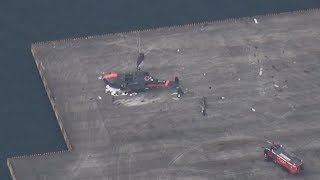 海自ヘリ横転、４人搬送  訓練中に岩国航空基地で