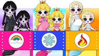 Fire, Ice & Rainbow Fashion for Mermaid Family / DIYs Paper Dolls & Crafts