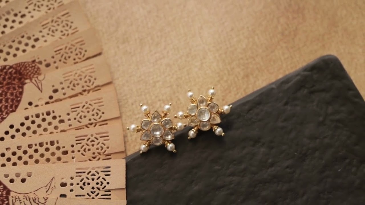 Saira Fine Silver Polki Earrings