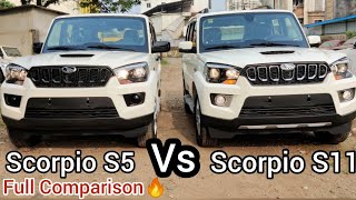 Mahindra Scorpio S5 Vs Scorpio S11 Comparison 2020| base model Vs Top model Detailed compare|