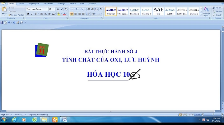 Bài thực hành số 4 hóa học 10 bài 31 năm 2024