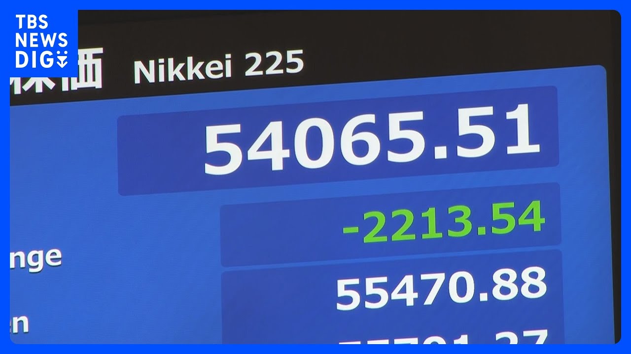 【速報】日経平均株価 一時2200円超の下落 5万5000円を割り込む　中東情勢受け｜TBS NEWS DIG