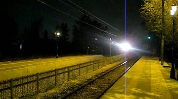 Freight train almost stop at red signal..with awesome ALco sound!!