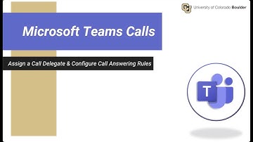 Assign a Call Delegate and Configure Call Answering Rules in Teams Calls