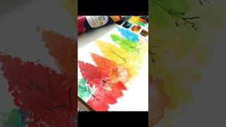Easy technique to painting 😱|| colorful tree#shorts #youtubeshorts #shortvideo #acrylic #art