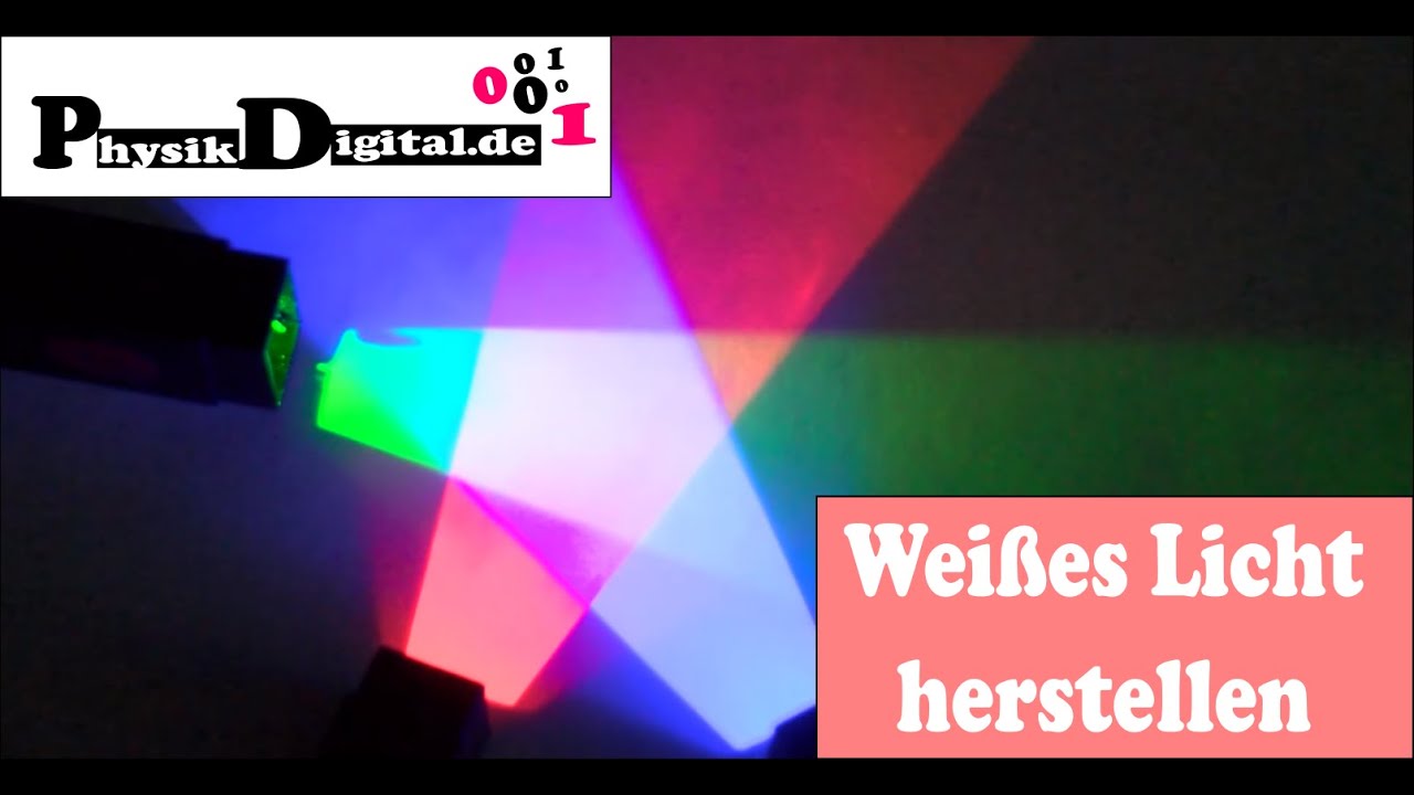 Wie kann man aus den Farben grün, rot und blau  weißes Licht herstellen? - Farbaddition