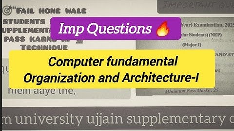 computer fundamentals organization and architecture bca 1st year important questions
