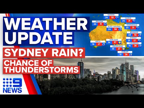 Potential sydney showers, chance of severe thunderstorms in brisbane | weather | 9 news australia