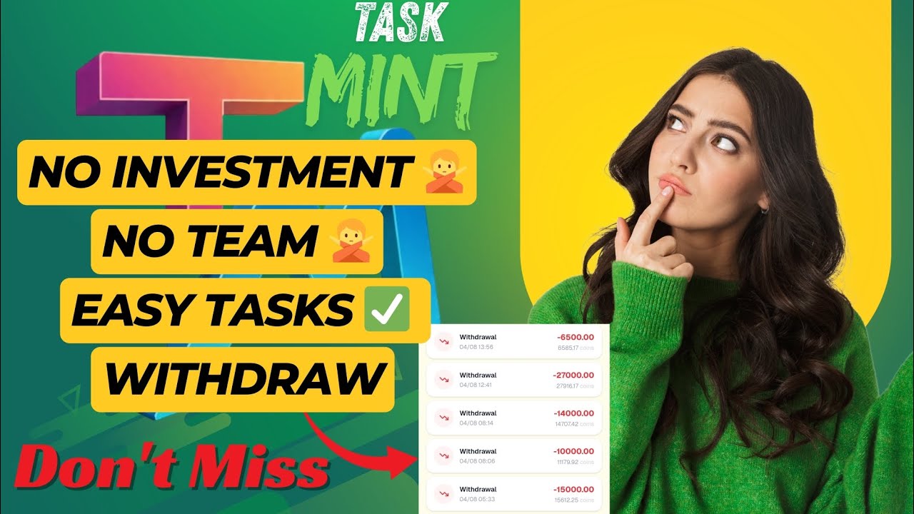 Task Mint App Se Paisa Kamaye | No Team No Investment Full Guide # ...