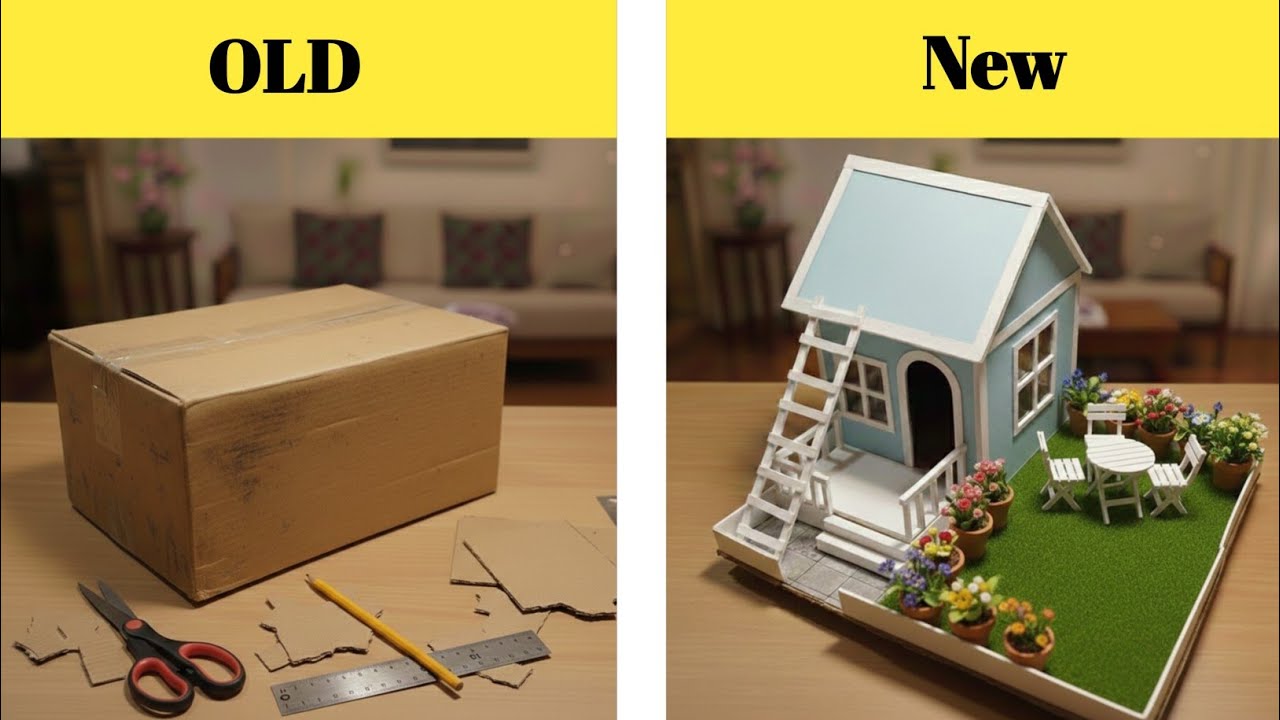 I Turned a Waste Cardboard Box Into a Dream Mini House 😍 | DIY