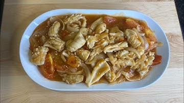 Mực xào chua ngọt - Squid stir with Tomato