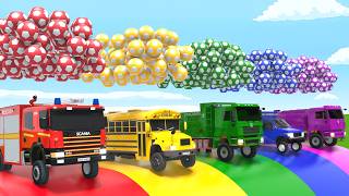 Farben Challenge Mit Lastwagen Kinderreime Der Kleine Hai Die Räder Des Busses