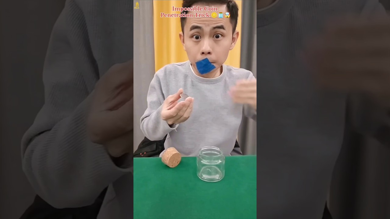 Impossible Coin Penetration Trick 🪙🫙🤯 