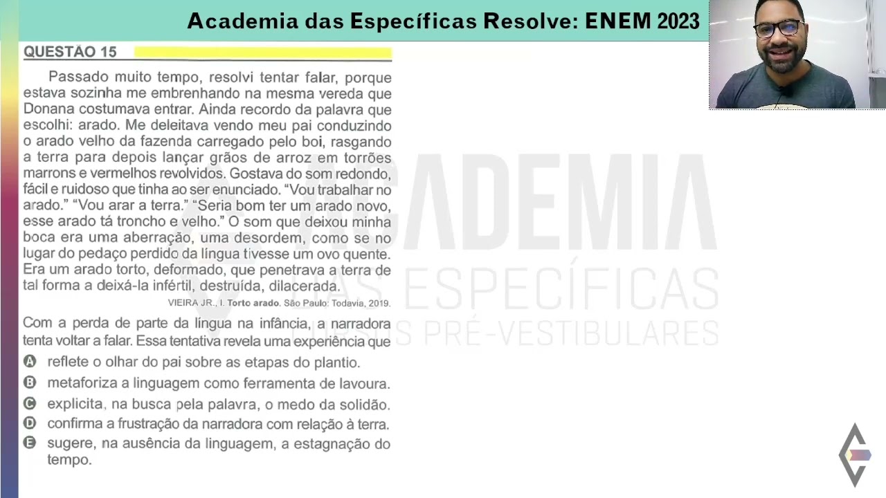 Resolução ENEM 2023 Caderno Amarelo Questão 02 Espanhol - Gabarito B 