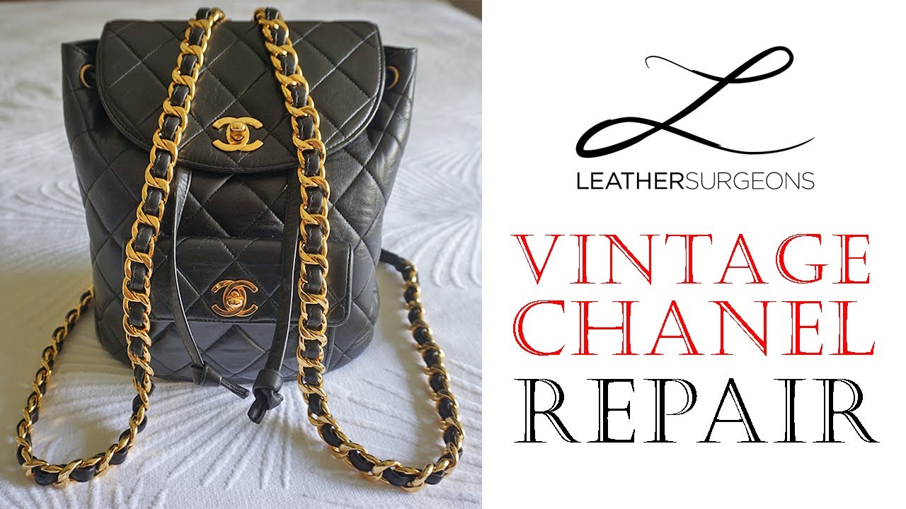 Vintage Chanel bag repair restoration review | Leather Surgeons & after for chain - YouTube