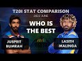 Jasprit bumrah vs lasith malinga t20 stat comparison  2022 june  crick stats episode 17