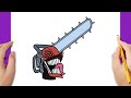 How to draw chainsaw man easy  anime drawing