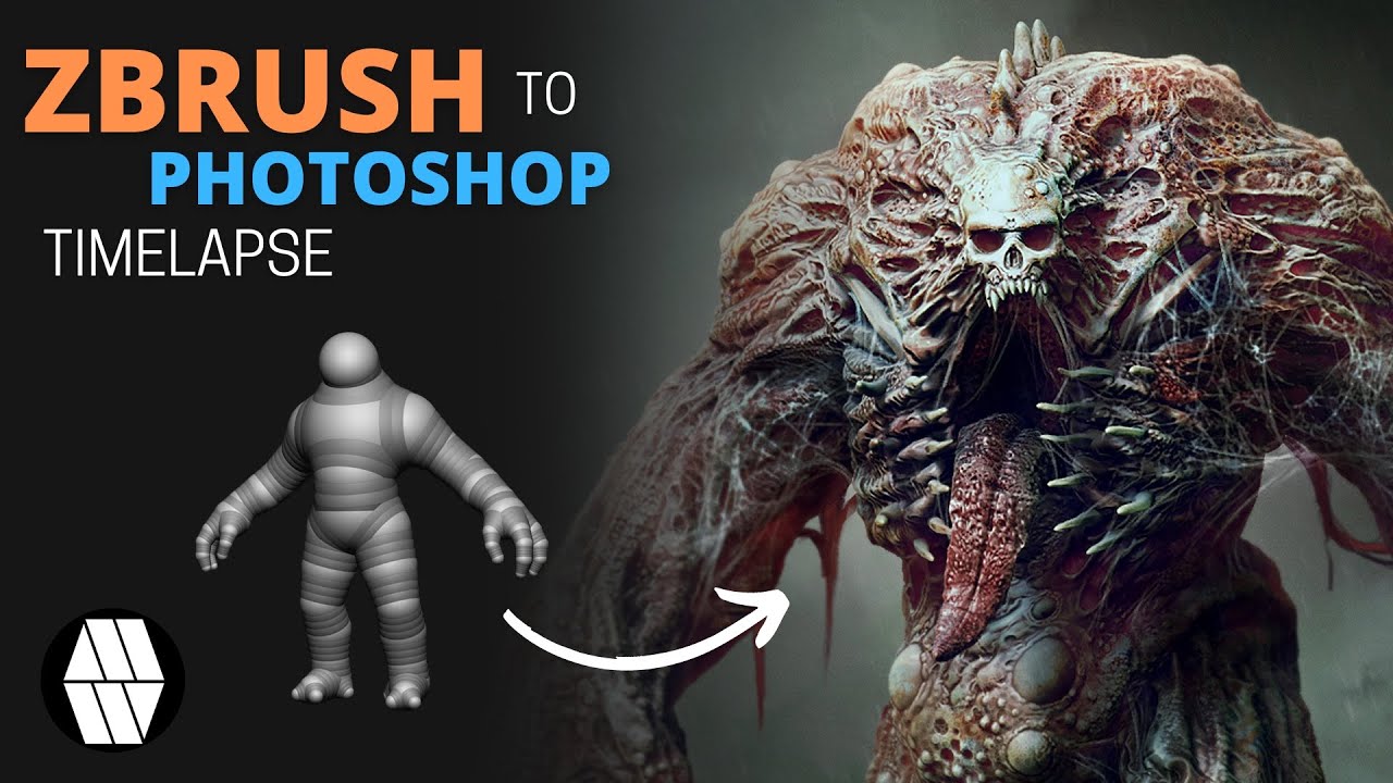 ⁣ZBrush to Photoshop Timelapse - 'Mutant Abomination' Concept