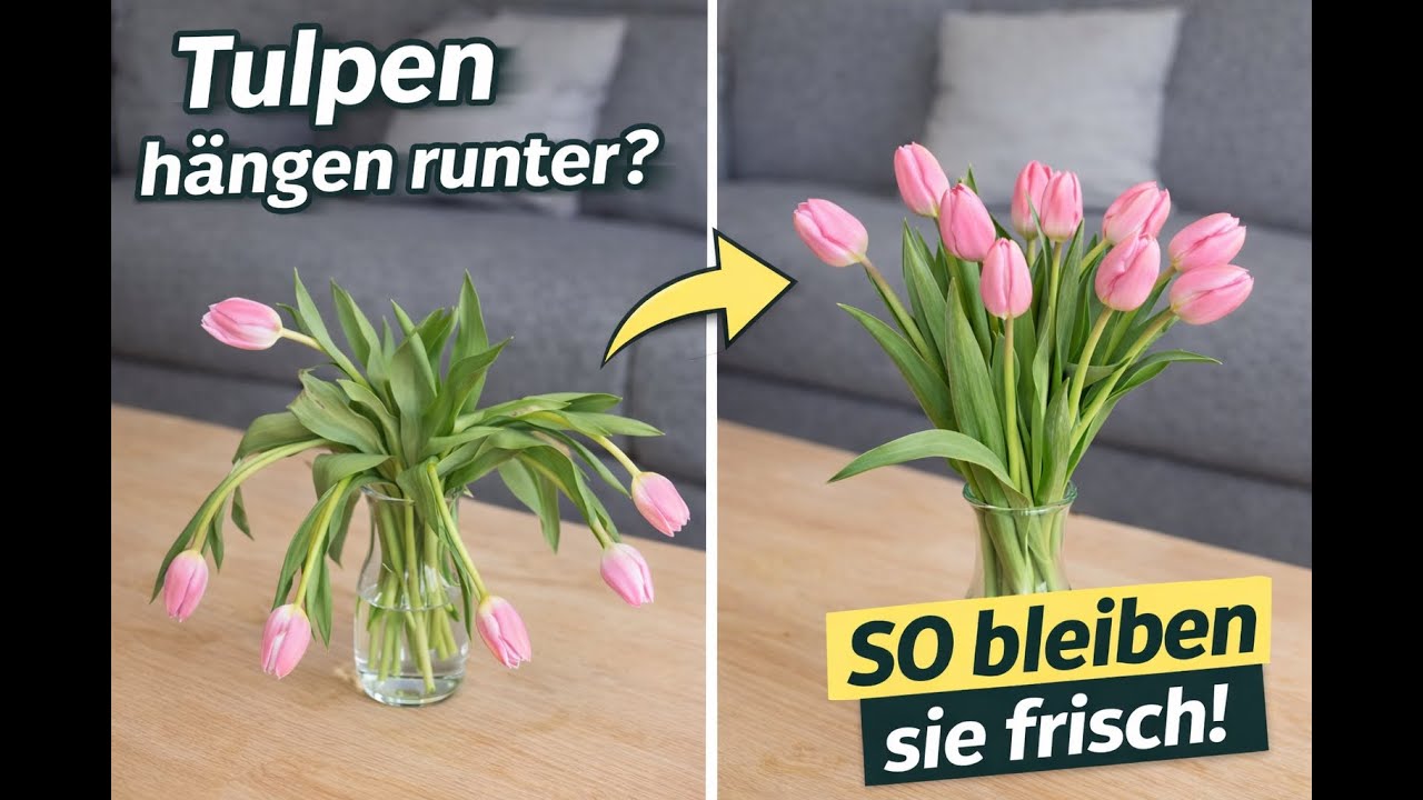 Tulpen hängen? Mit diesen 3 Hacks stehen sie sofort wieder! #tulpen
