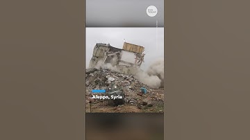 Footage shows buildings collapse in Syria, Turkey after 7.8-magnitude earthquake | USA TODAY #Shorts