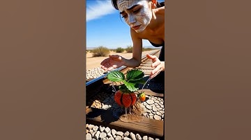 Witch saved the strawberry plant from drying up by giving it water 😭 #ai #save #watering #tree
