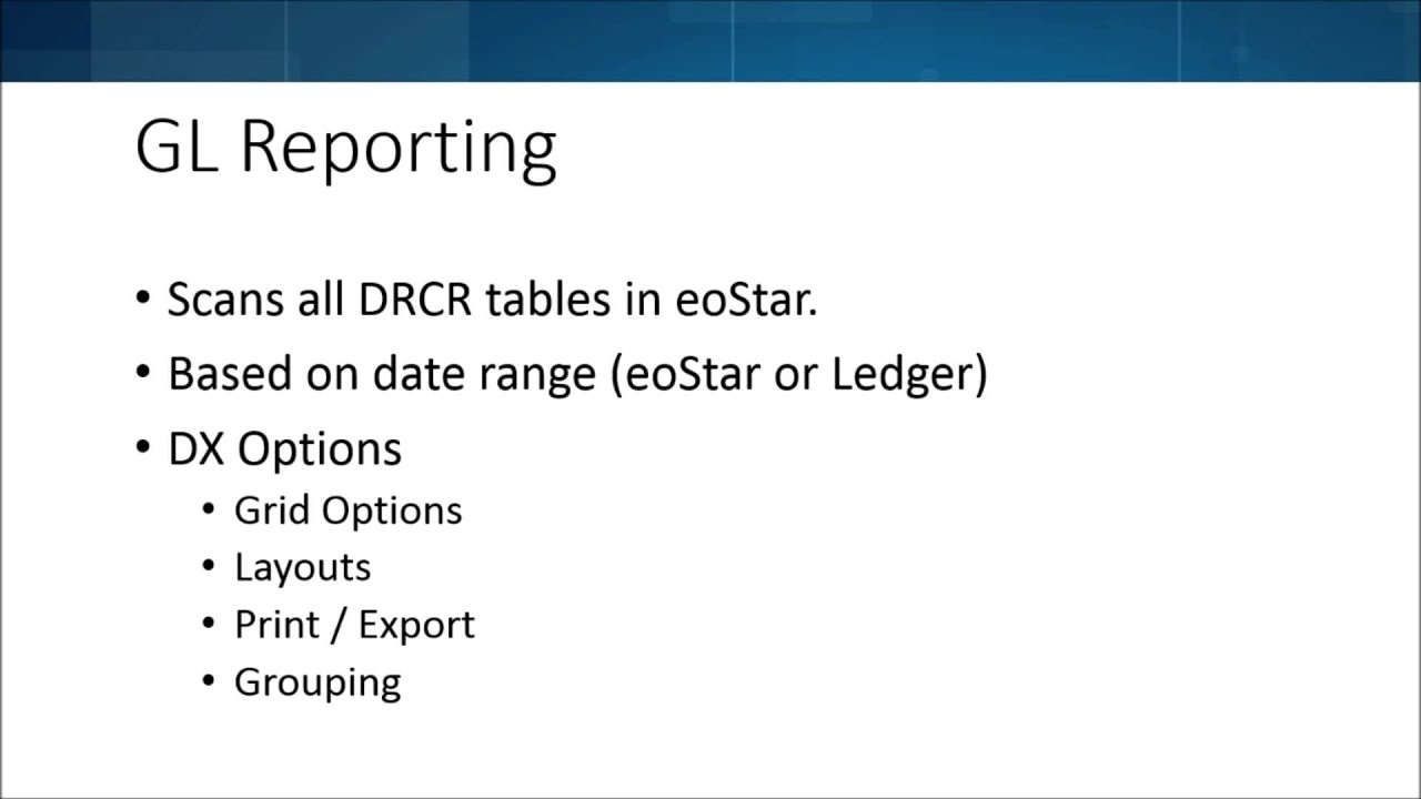 eoStar GL Reporting and Multi-Company 1: Introduction