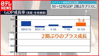 【GDP成長率】２期ぶりプラス　ウクライナ情勢に注意必要