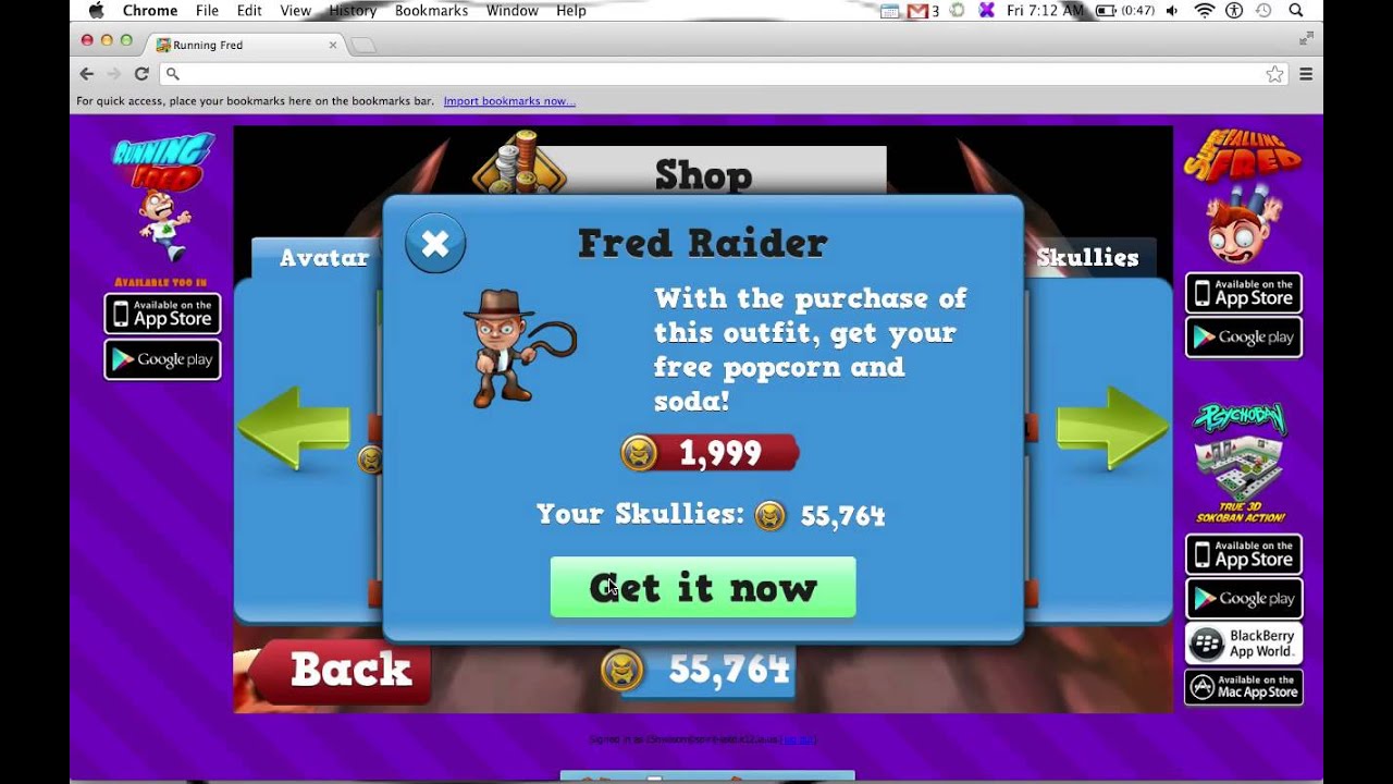 running fred cheat codes kindle fire
