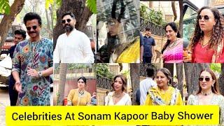 Celebrities At Sonam Kapoor Baby Shower Anil Kapoor Khushi Kapoor Bhumi Sabana Azmi Maheep Kapoor