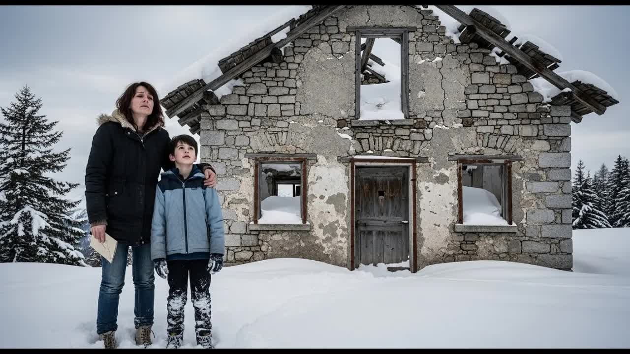 Madre povera eredita una casetta tra le montagne innevate — e il segreto dentro cambia tutto