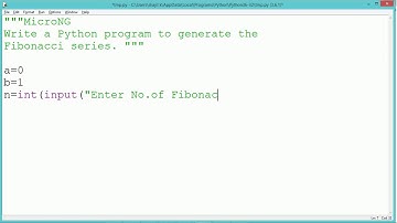 Python Program - Fibonacci series.