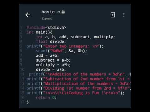 basic arithmetic operations in c program - YouTube