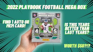 🚨 BRAND NEW 2022 PANINI PLAYBOOK  FOOTBALL MEGA BOX 🚨 1 Auto or Mem per Box! First look & Review!